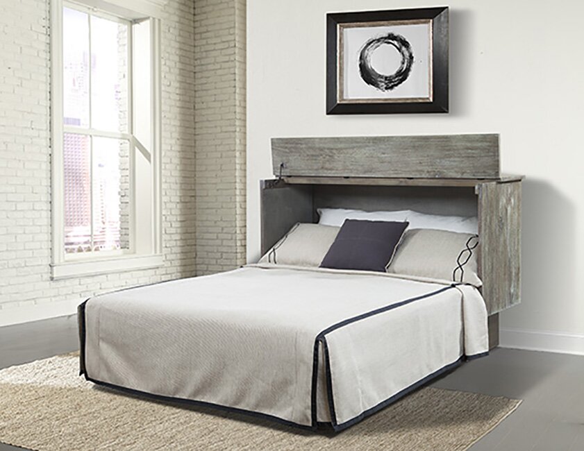 storage murphy bed with mattress